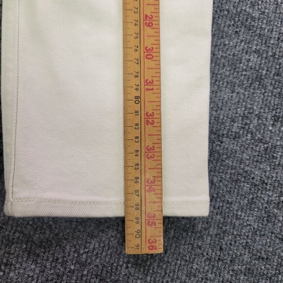 Theory Womens Size 24 Treeca D Crop Slim Cut Ecru Colored Drill Pants New - Picture 15 of 16